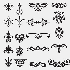 Decorative symbol Luxury Ornament Set of flourish vector design elements 
