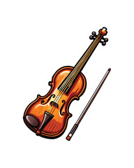 Vector illustration of a violin with a bow rest.