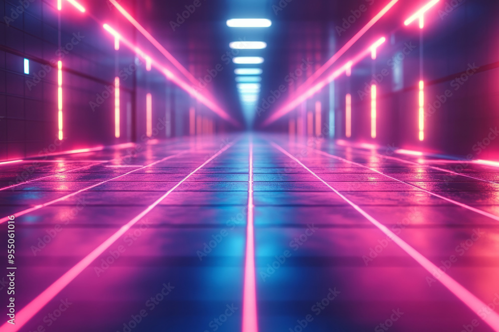 Poster a 1980s grid background with neon lines glowing against a dark backdrop, creating a retro futuristic