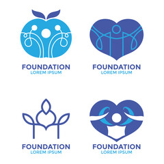 Set of collection foundation emblem idea design handdrawn illustration