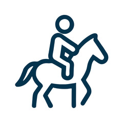 Fototapeta premium Icon of Horse Riding, Minimalist Design, Black and White, Equestrian Sports Symbol