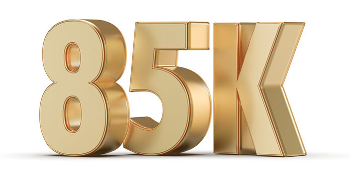 85k Followers Gold Number 3D Render