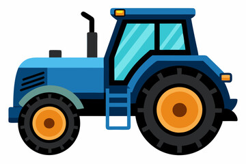  A beautiful vehicle tractor vector art illustration