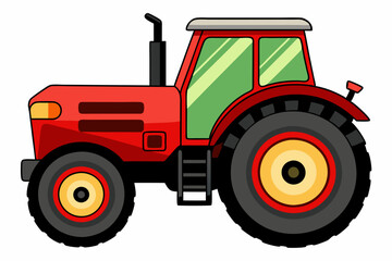  A beautiful vehicle tractor vector art illustration