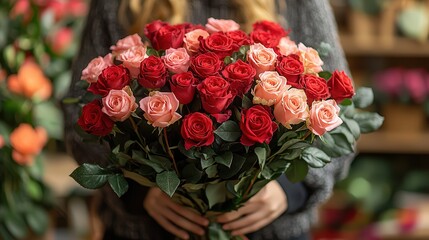 Embracing Love: Creating a Stunning Valentine's Day Bouquet with Red and Pink Roses