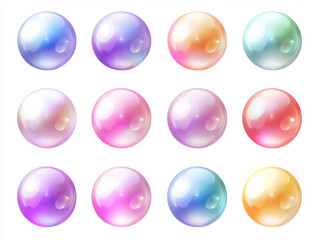 Fototapeta premium A set of colorful bubbles with different shades of pink, purple, and blue