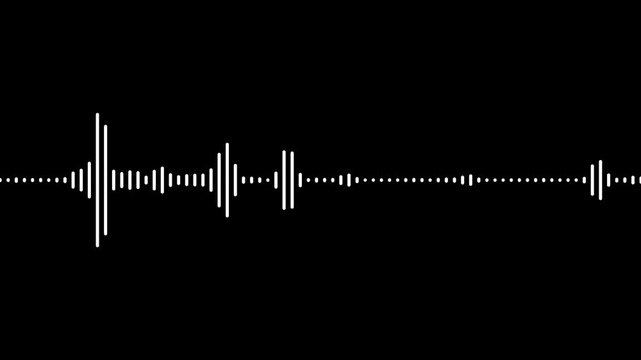 Sound wave audio spectrum black background, audio waveform spectrum animation.4k abstract music sound wave or audio wavefrom isolated on black background.Audio waves Animated on black background,