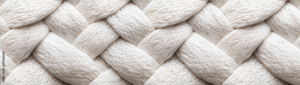 Poster close-up of a woven white rope texture, showcasing intricate details and patterns ideal for backgrou