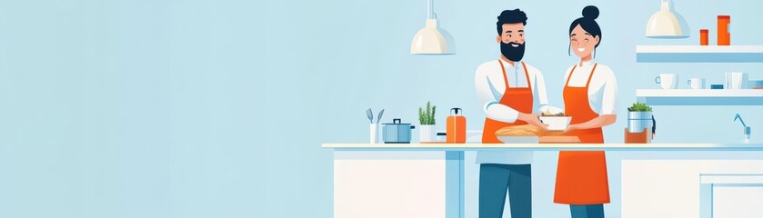 Couple maintaining a tidy household together, Male and female domestic, lifestyle