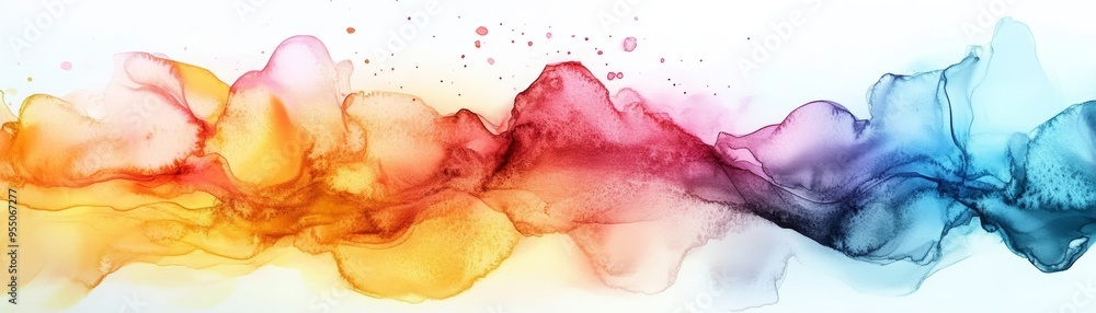 Poster a vibrant wave of colorful liquid shapes blending together, creating an artistic and dynamic visual 