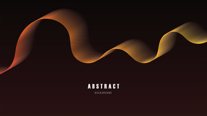 Dynamic Abstract Gradient Gold and Red Wave Lines Background.