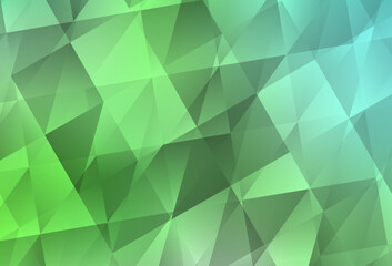 Fototapeta premium Light Green vector gradient triangles pattern.