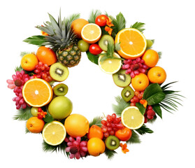 PNG Tropical fruit Wreath pineapple wreath plant.