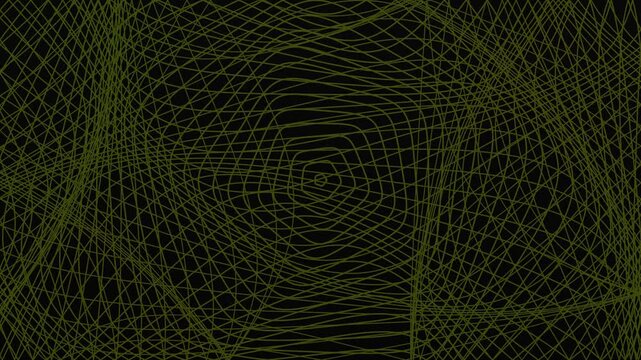 Yellow line polygons form a spider web pattern. abstract