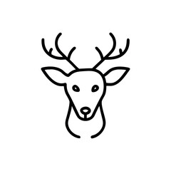 deer icon in thin line style. deer outline drawing.