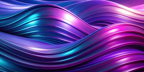 Colorful abstract waves of blue and purple light swirl gracefully against a dark background in a modern digital art composition