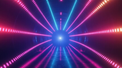 Mesmerizing Abstract Neon Tunnel of Light