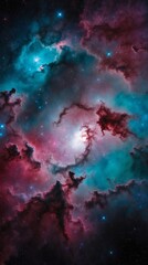 Obraz premium Incredible nebulae with surreal colors, within the immensity of space.