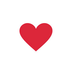 Red heart icon on a transparent background, perfect for love, romance, Valentine's Day, and expressing affection in digital and print media.