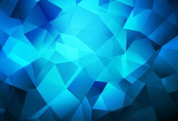 Dark BLUE vector low poly texture.
