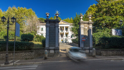 Museo Di Villa Ferrajoli in beautiful town of Albano Laziale timelapse hyperlapse, Italy