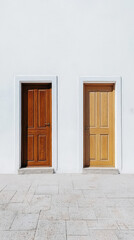 Two Doors, Two Choices: A Minimalist Architectural Scene