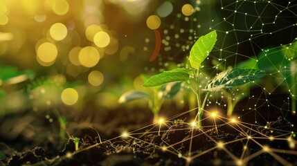 Connected Growth: A Sapling Illuminated by Network