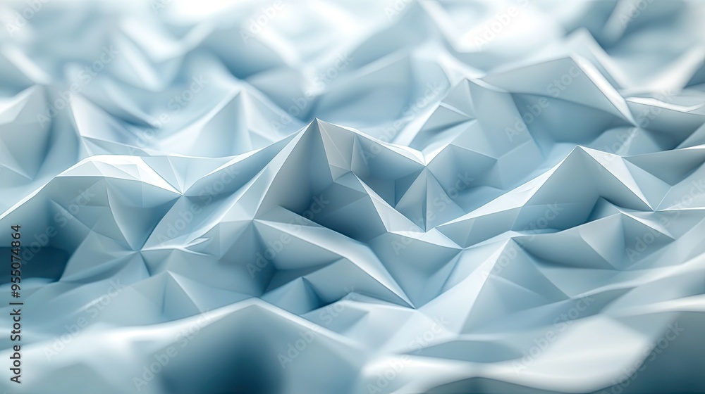 Aufkleber abstract 3d polygonal shapes with soft lighting and subtle shadows, offering a clean and futuristic 