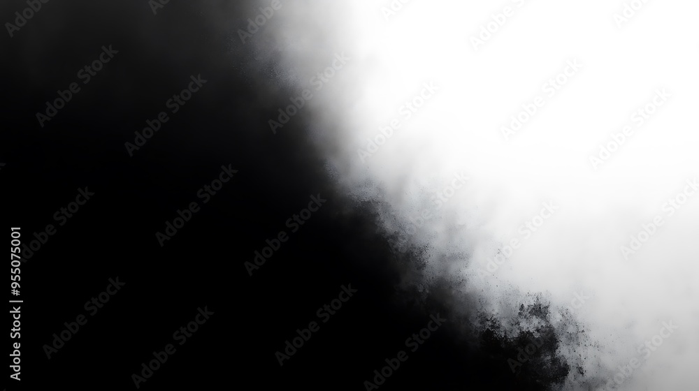 Poster Elegant Black and White Abstract Design Creating a Striking Contrast with Soft Gradients