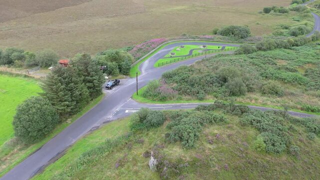 Aerial view of Blackrock Road by Cookstown in County Tyrone, Northern Ireland