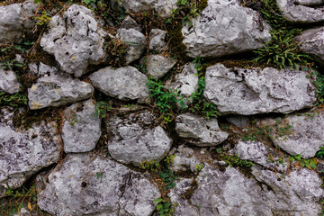 Stone grey old wall background 