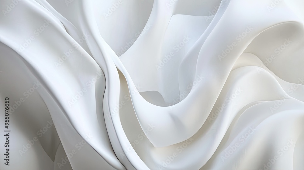 Aufkleber white background with abstract organic shapes and flowing forms, creating a sense of harmony.