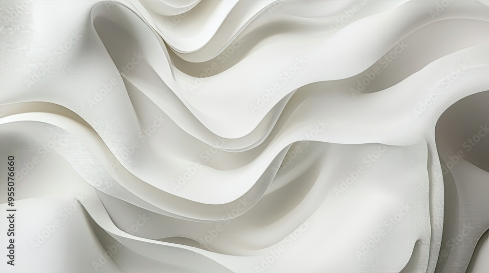 Aufkleber white background with abstract organic shapes and flowing forms, creating a sense of harmony.