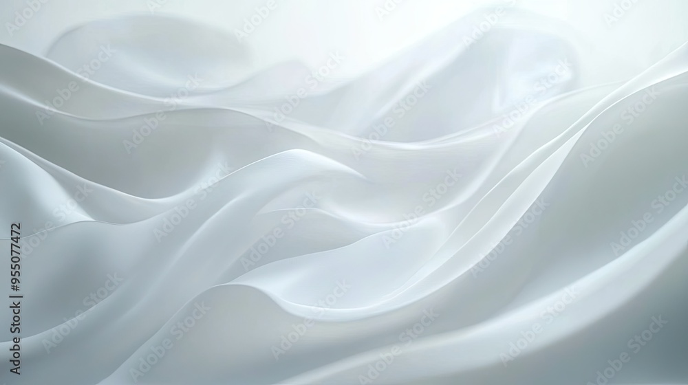 Aufkleber abstract white background with flowing lines and gentle waves, creating a dynamic feel.