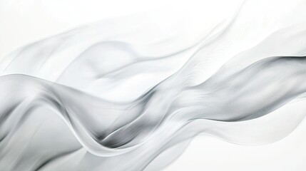 Obraz premium Abstract white background with flowing lines and gentle waves, creating a dynamic feel.