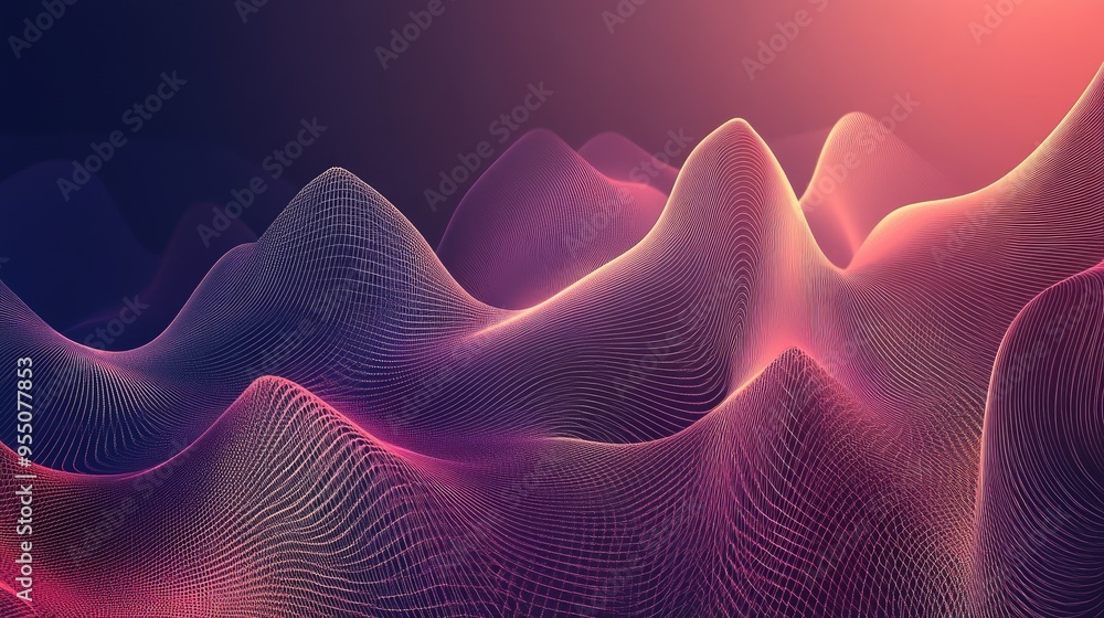 Leinwandbilder abstract lines in flowing patterns with soft gradients, creating a dynamic and modern background