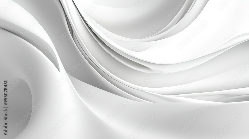 Aufkleber clean and simple abstract white background with soft curves and smooth lines.
