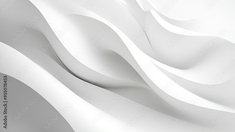 Aufkleber clean and simple abstract white background with soft curves and subtle shadows.