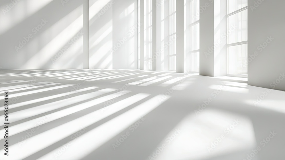 Poster clean and simple abstract white background with subtle shadows and light effects.