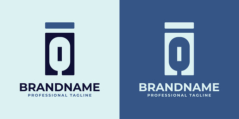 Letters IQ Monogram Logo, suitable for any business with QI or IQ initials