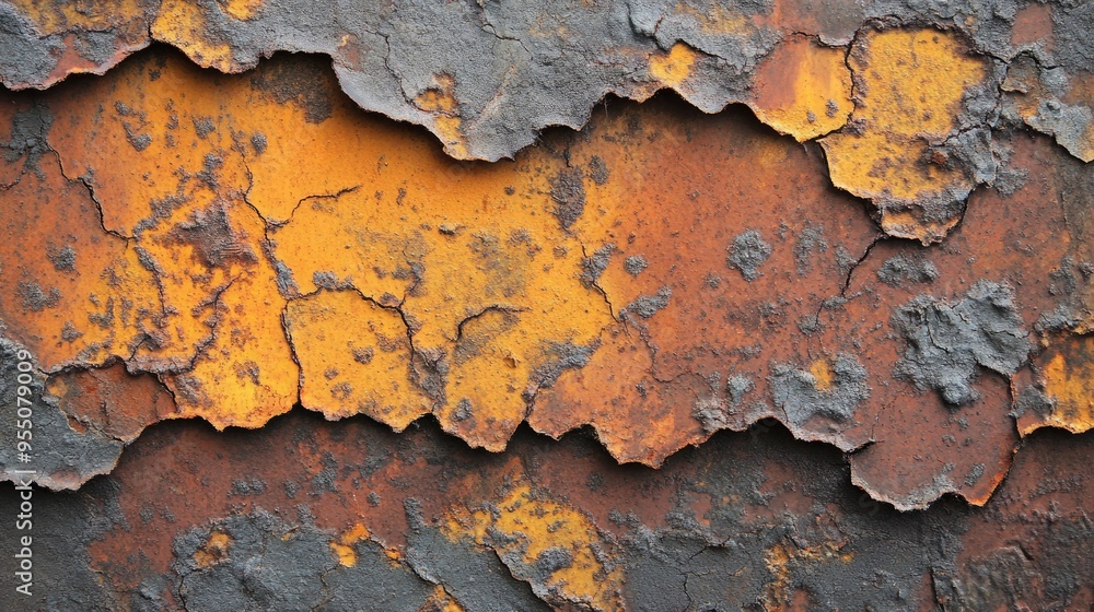 Poster abstract rust patterns with complex textures and a range of colors, creating a visually striking bac