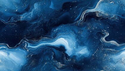 Fototapeta premium Seamless abstract marble in deep blue with silver highlights, [Abstract Background Marble], [Bold and regal]