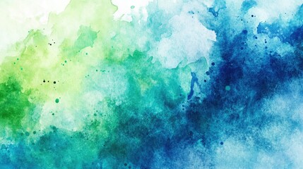 Fototapeta premium Abstract watercolor splash texture with vibrant blue and green hues, creating a fresh and artistic background