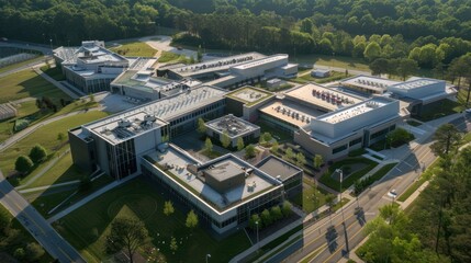 Obraz premium Aerial View of a Modern Campus