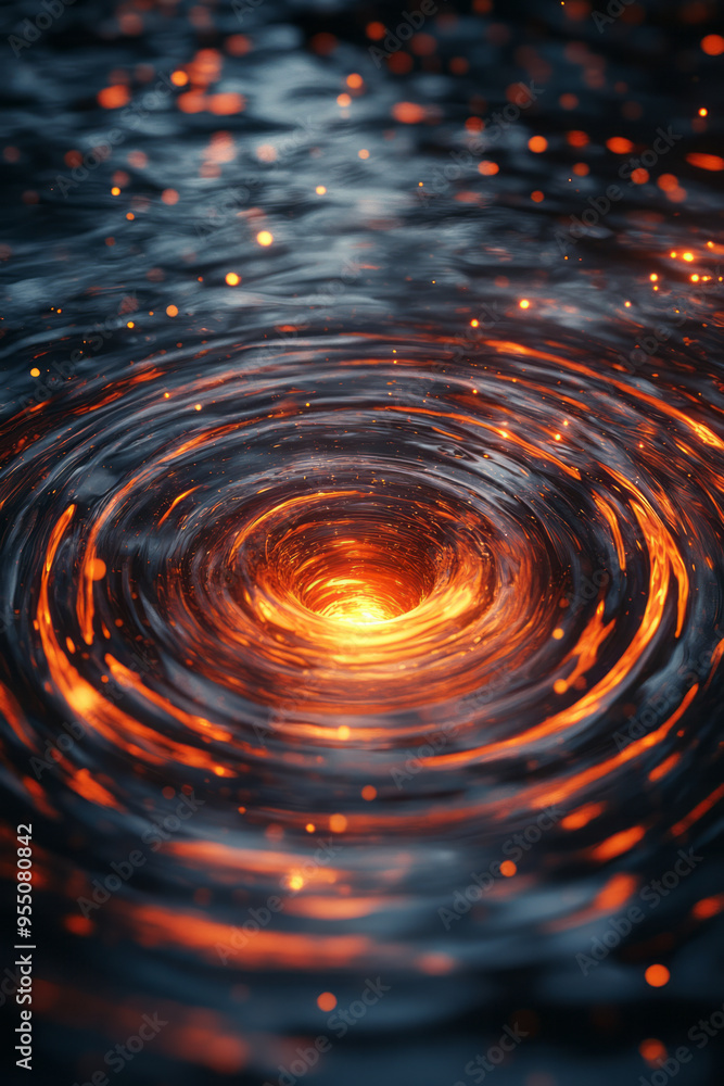 Poster an abstract composition of concentric circles representing nuclear shockwaves, rendered in bright or