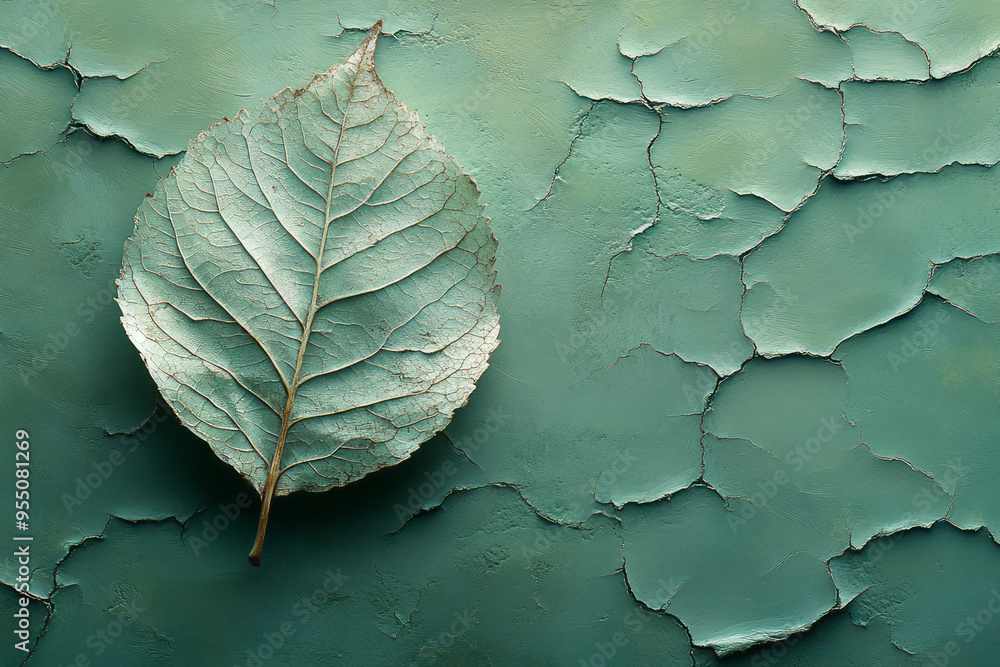 Poster a close-up of a leaf disintegrating into ash at the edge of a nuclear blast, with delicate veins sti