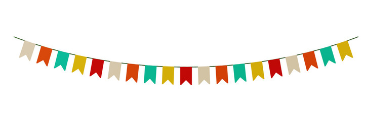 Obraz premium Vibrant Vintage Garland: A nostalgic nod to classic celebrations, this colorful garland adds a vintage touch to any party
