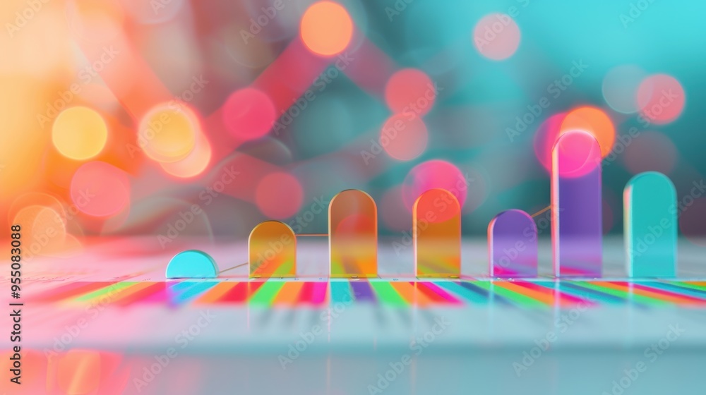 Poster a professional stock photo featuring graphs and charts symbolizing financial growth and success. the