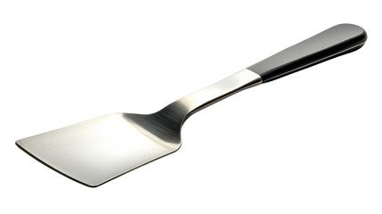 Stainless steel spatula with sleek design, perfect for cooking and serving. Its durable construction ensures long lasting use in kitchen. 