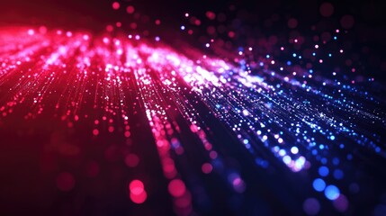 Fototapeta premium A Memorial Day tribute featuring a digital American flag with dynamic light particles, creating a sense of motion